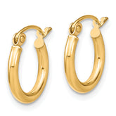 10K Gold Polished Hollow Hoop Earrings with Lifetime Guarantee